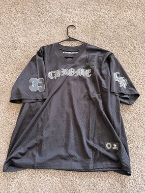 Chrome Hearts Black Mesh Jersey with White Script
